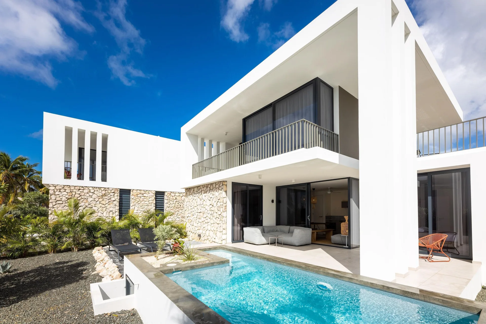 Premium Villa private pool and white exterior at Coral Estate Luxury Resort.