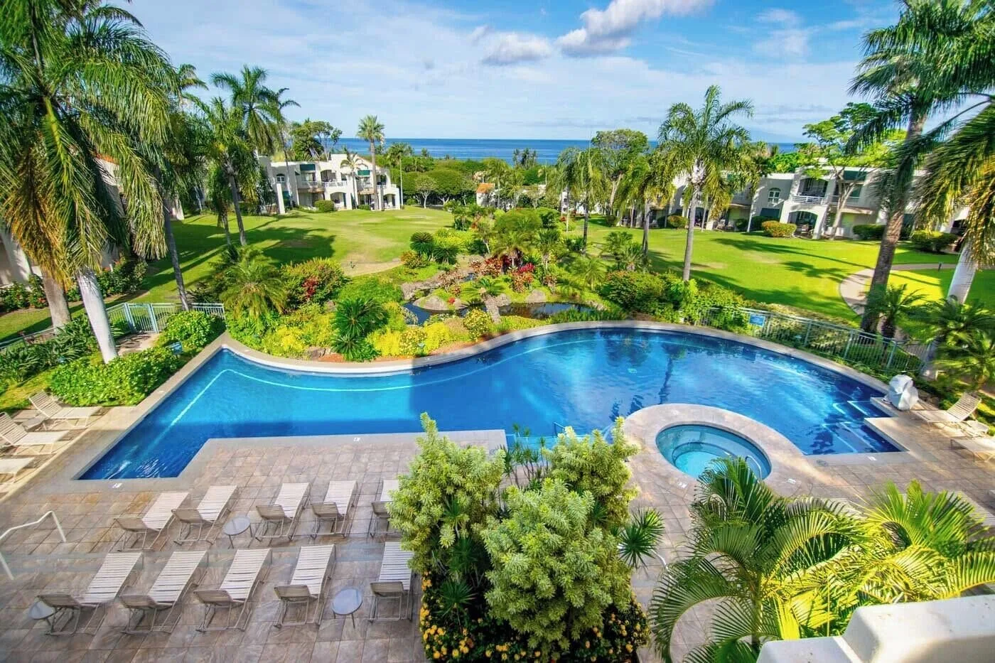 Palms at Wailea Maui condominium resort with spacious villas tropical grounds and South Maui location