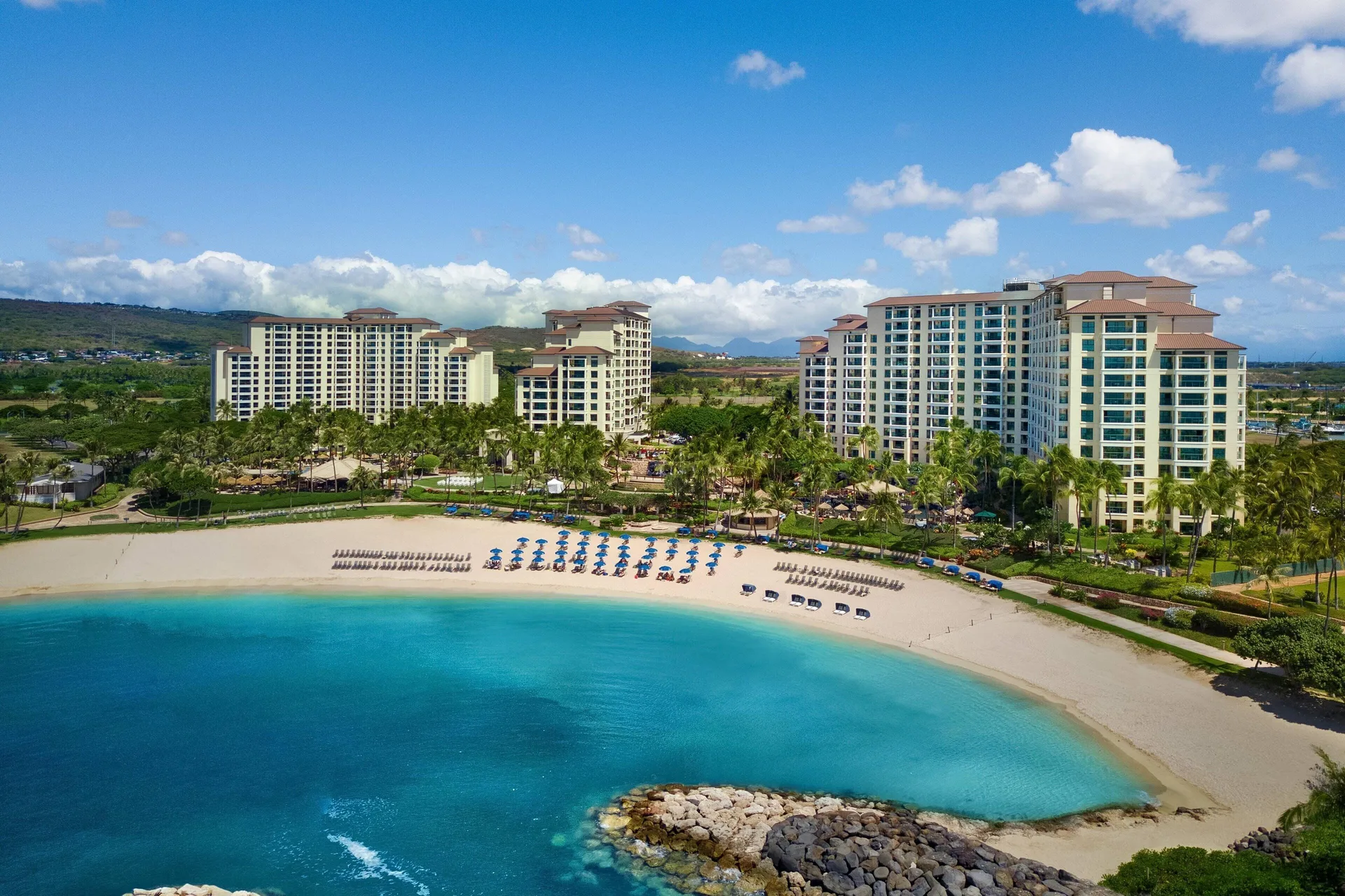Marriott's Ko'Olina Beach Club resort on Oahu's west side with lagoon beach, villa accommodations, and resort amenities.