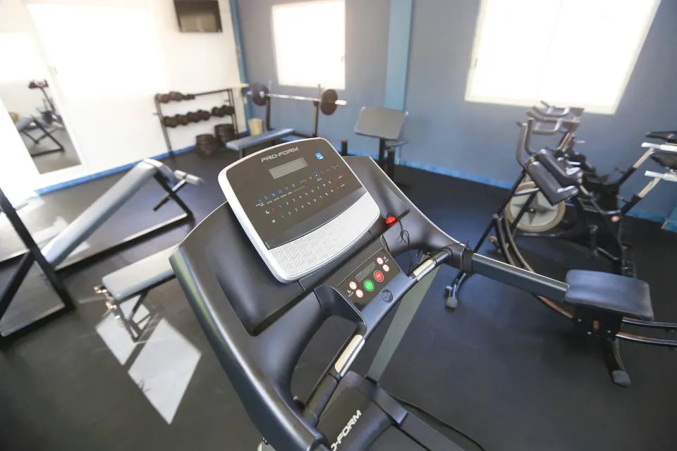 Hotel fitness room treadmill and exercise equipment at Cozumel Hotel & Resort
