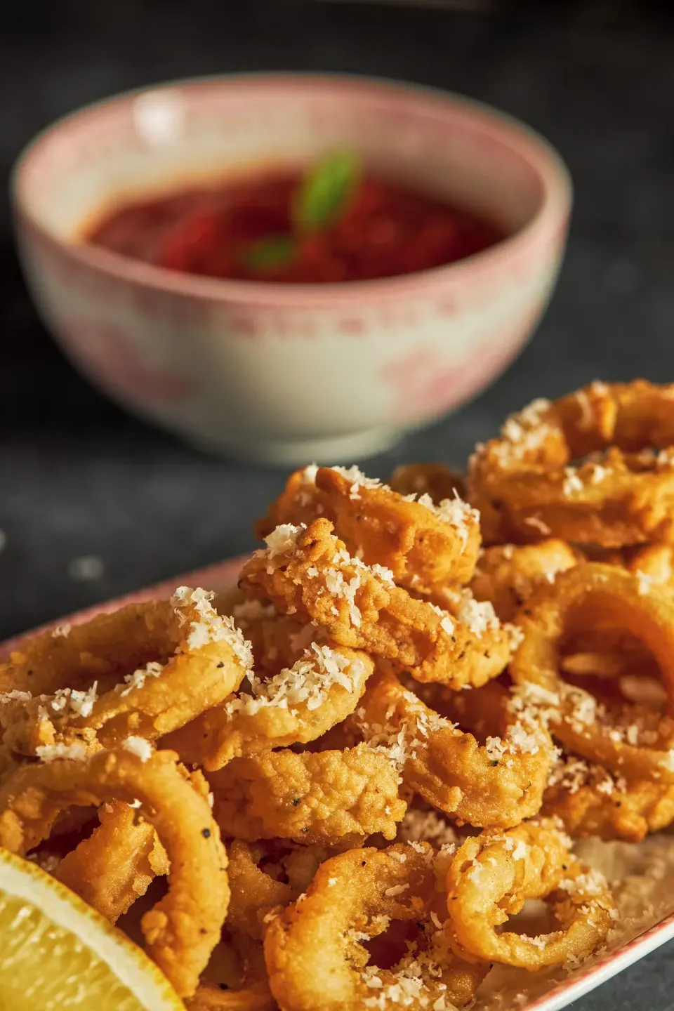 Fried calamari with dipping sauce at Cozumel Palace