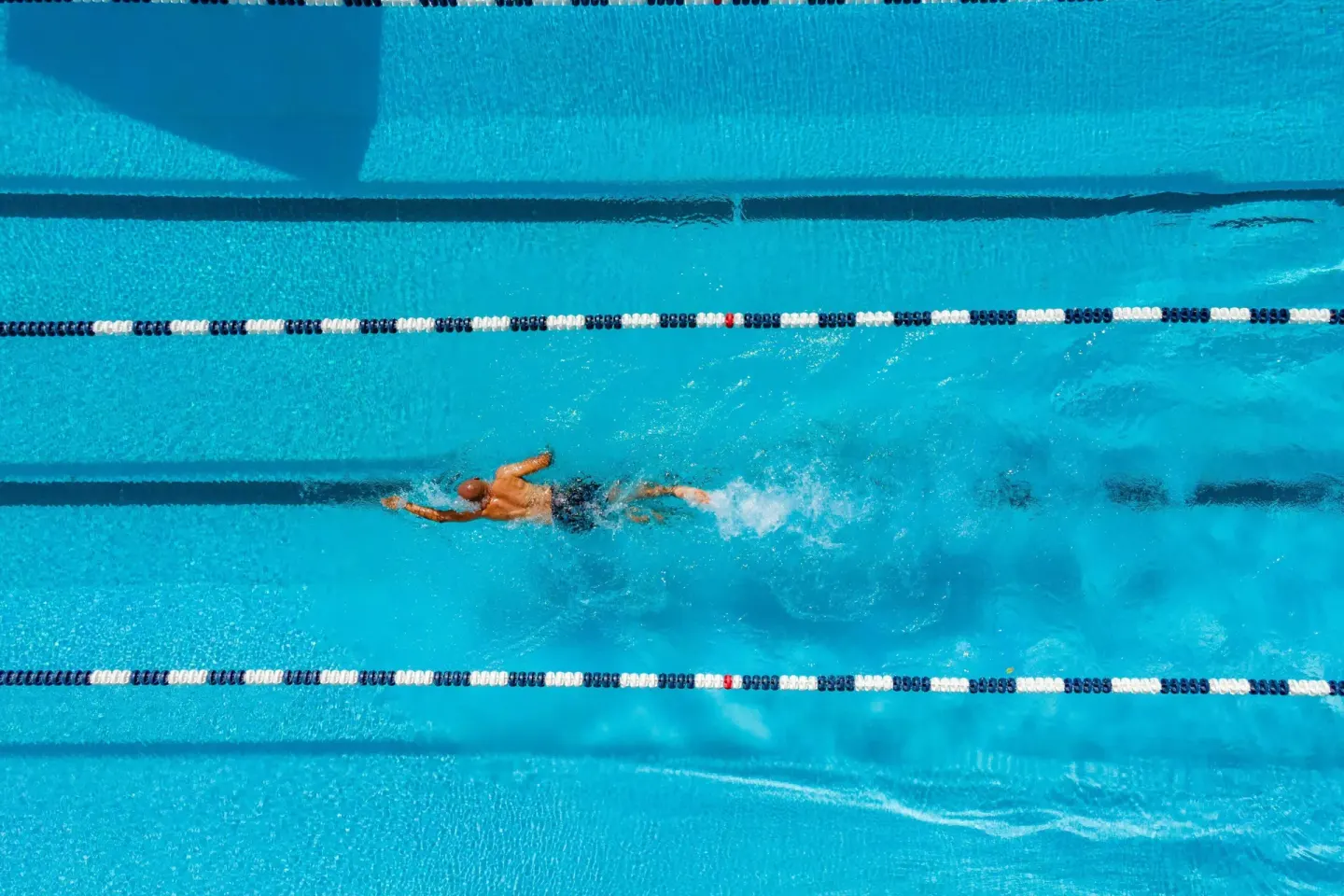 Swimmer in a lap lane pool at Curacao Marriott Beach Resort.