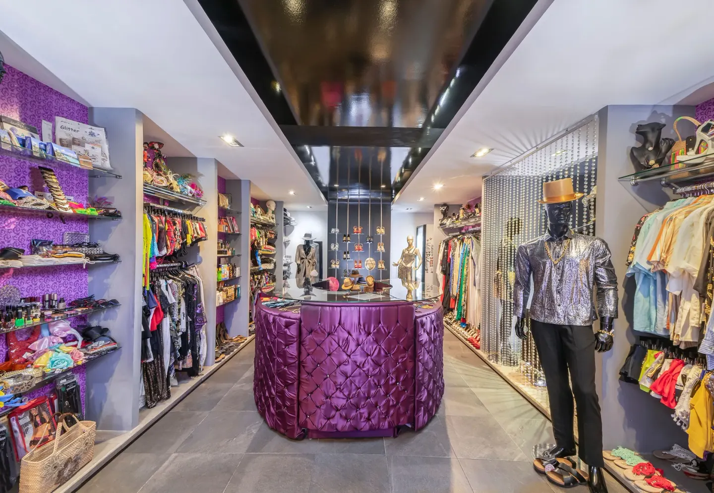Boutique shop with clothing and accessories at Desire Pearl Riviera Maya Resort.