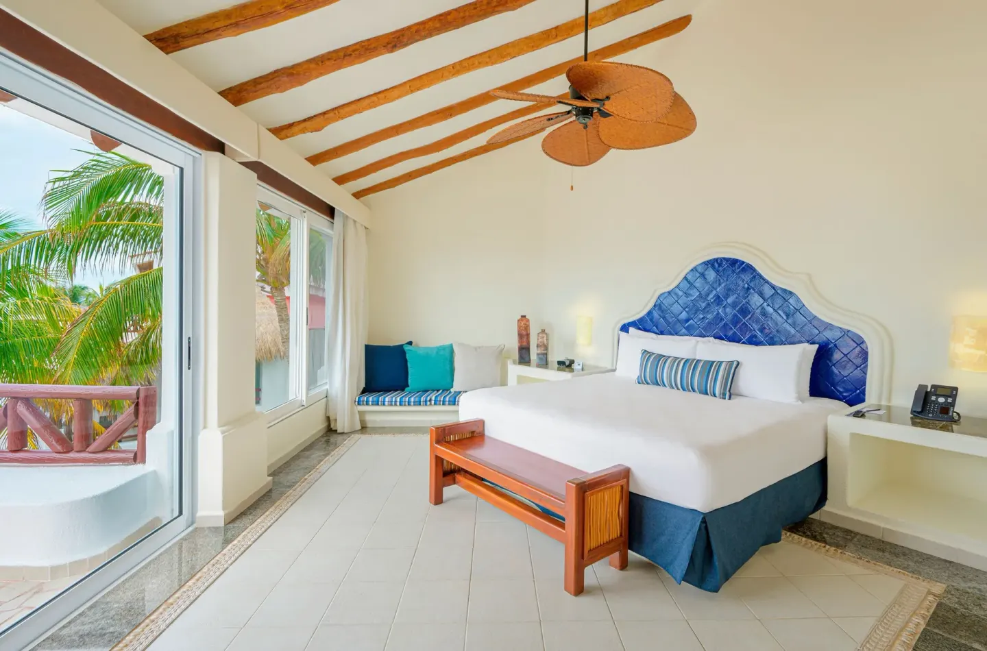 Penthouse Passion Suite bedroom with king bed at Desire Pearl Riviera Maya Resort.