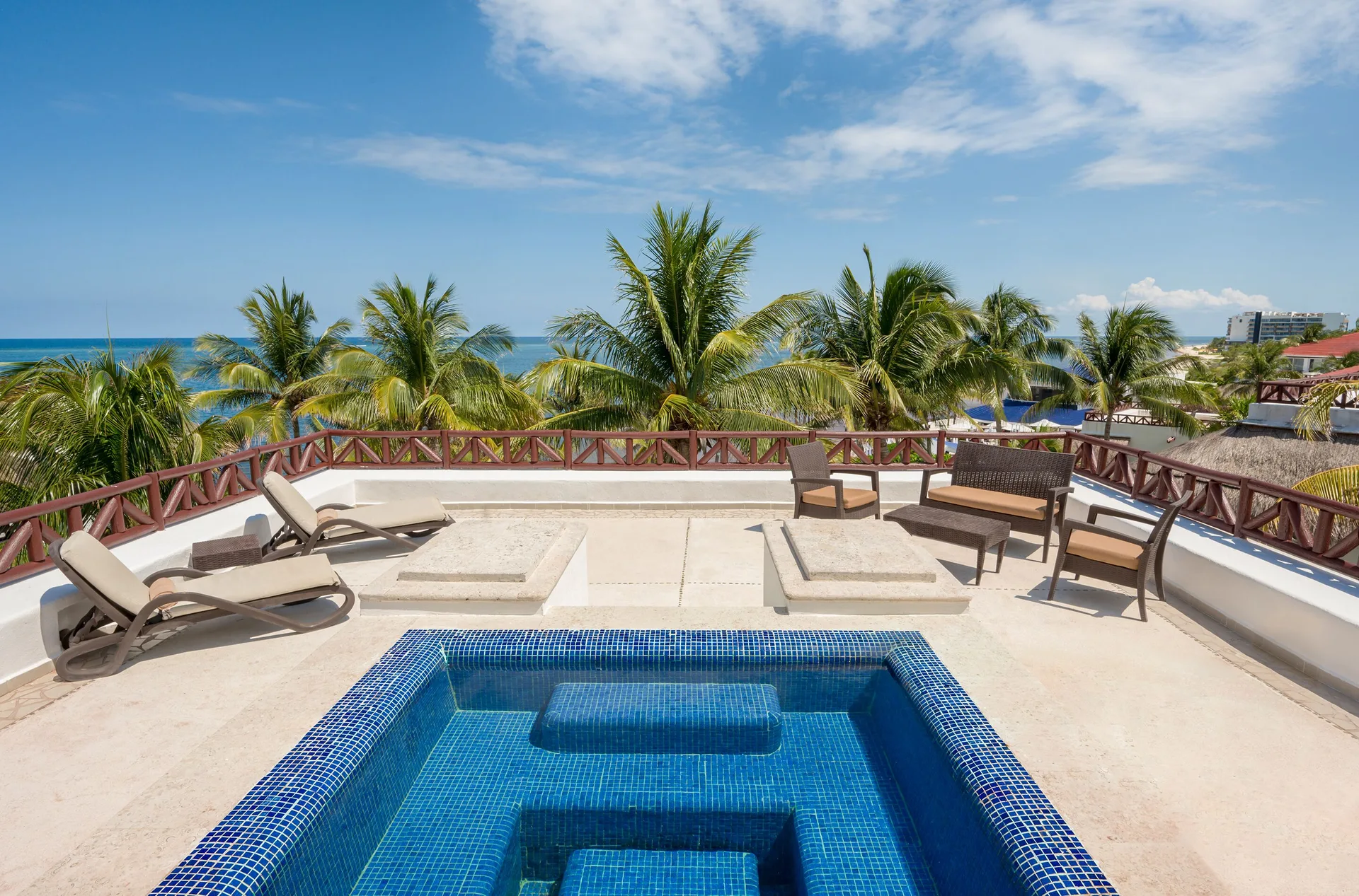 Penthouse Passion Suite terrace plunge pool at Desire Pearl Riviera Maya Resort.