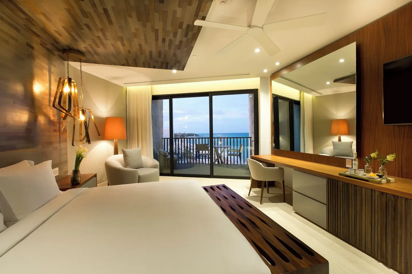 King guest room with balcony ocean view at Devossion By Live Aqua Playa del Carmen.