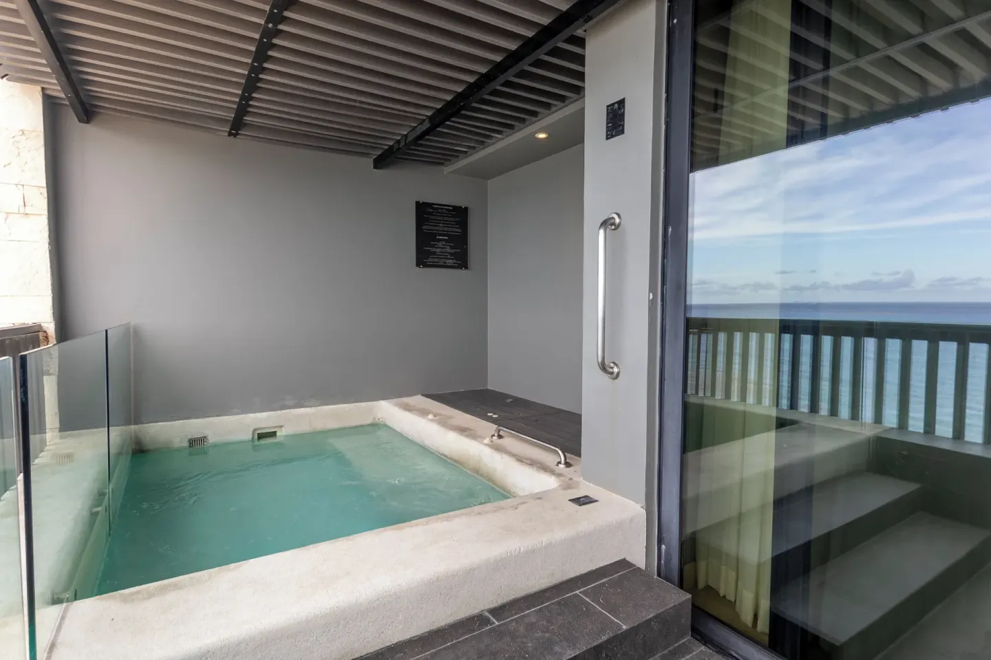 Private plunge pool on an ocean-facing terrace at Devossion By Live Aqua Playa del Carmen.