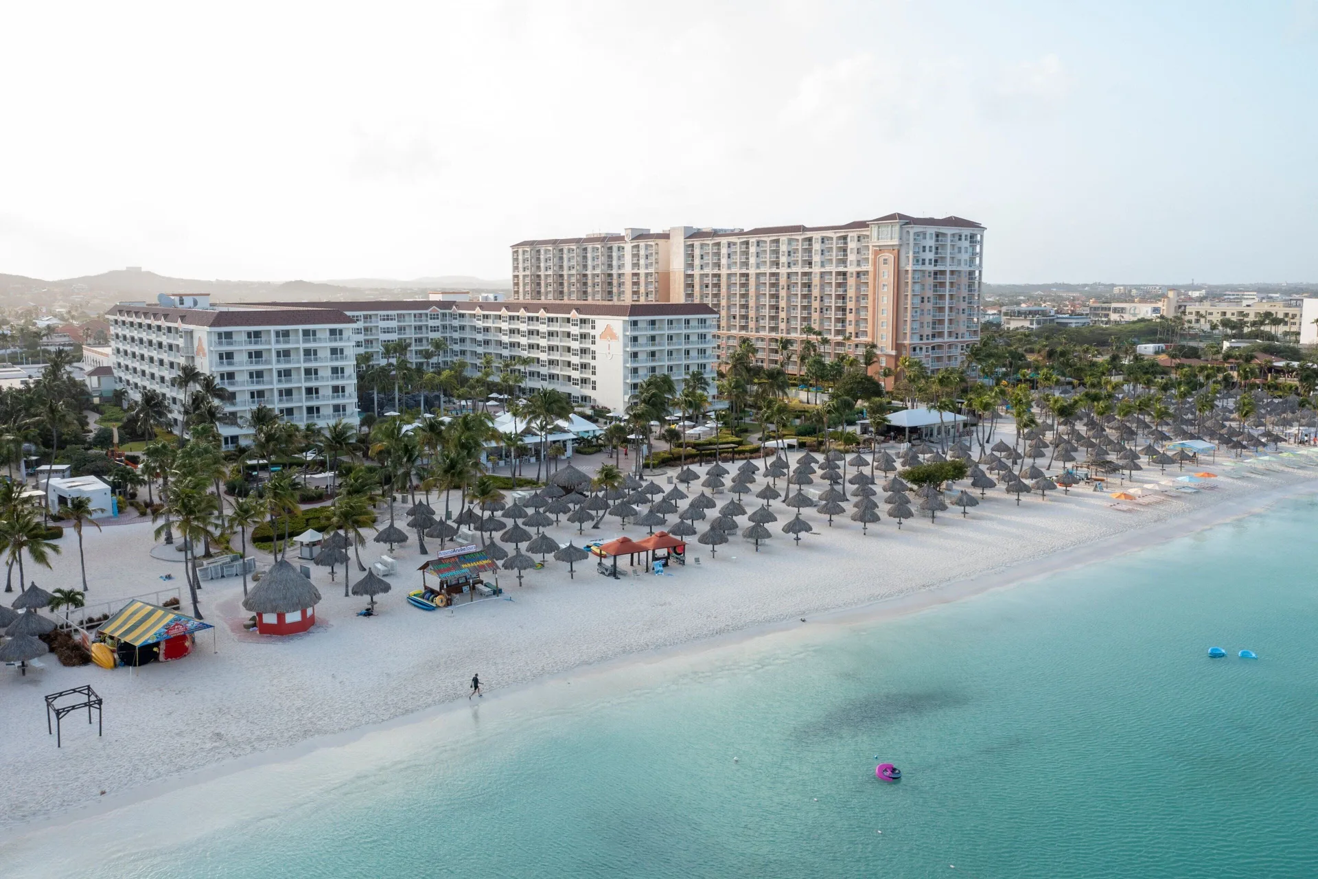 Marriott's Aruba Surf Club vacation ownership resort with lazy river beachfront pools and family amenities
