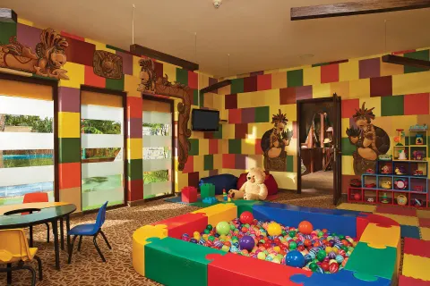 Kids club playroom with ball pit and toys at Dreams Riviera Cancun Resort & Spa.