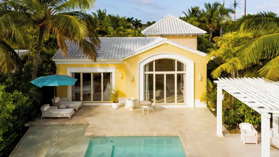 Private pool terrace outside a Luxury Pool Family Suite at Eden Roc Cap Cana.