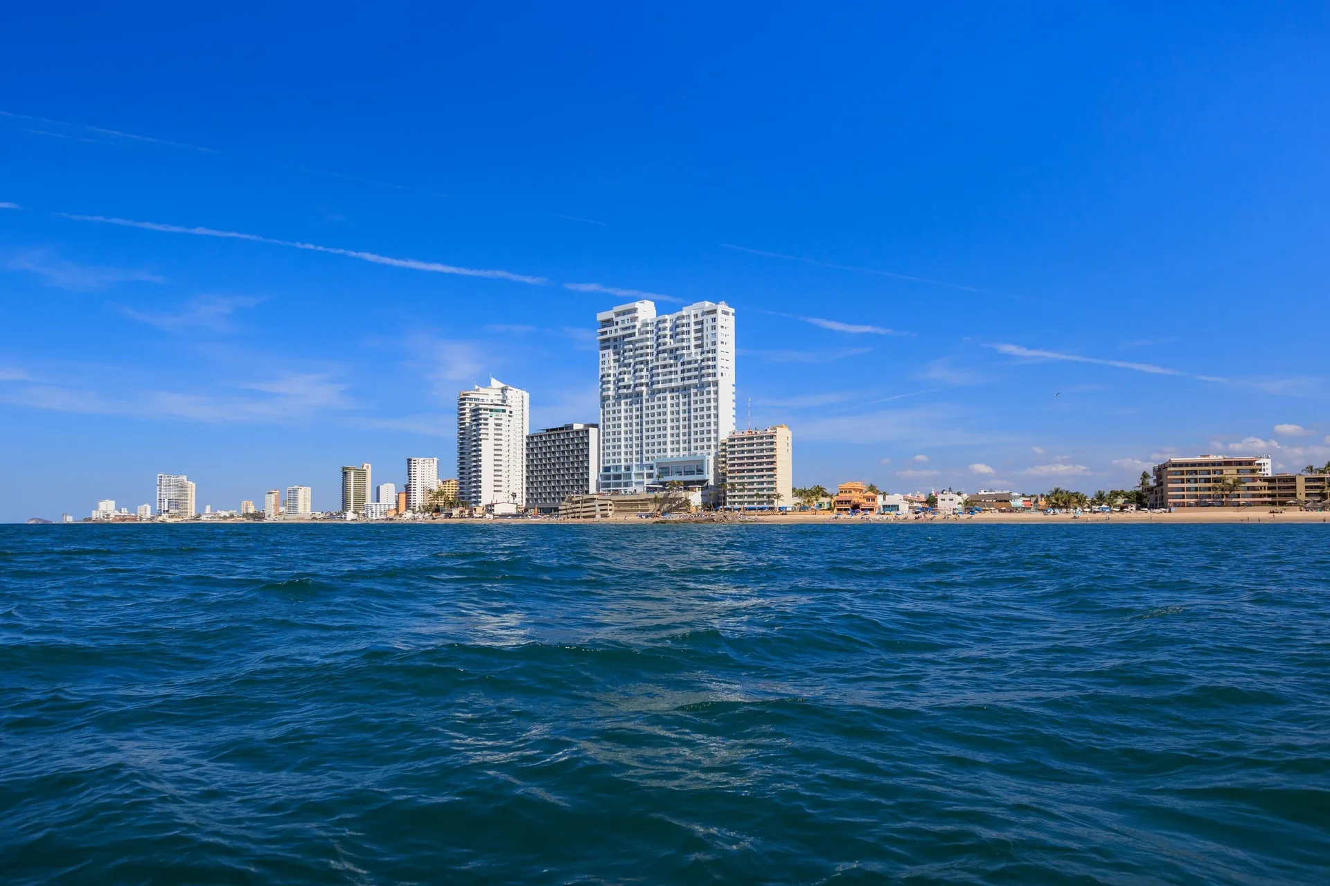 Courtyard Mazatlan beachfront hotel with modern design and ocean-view accommodations