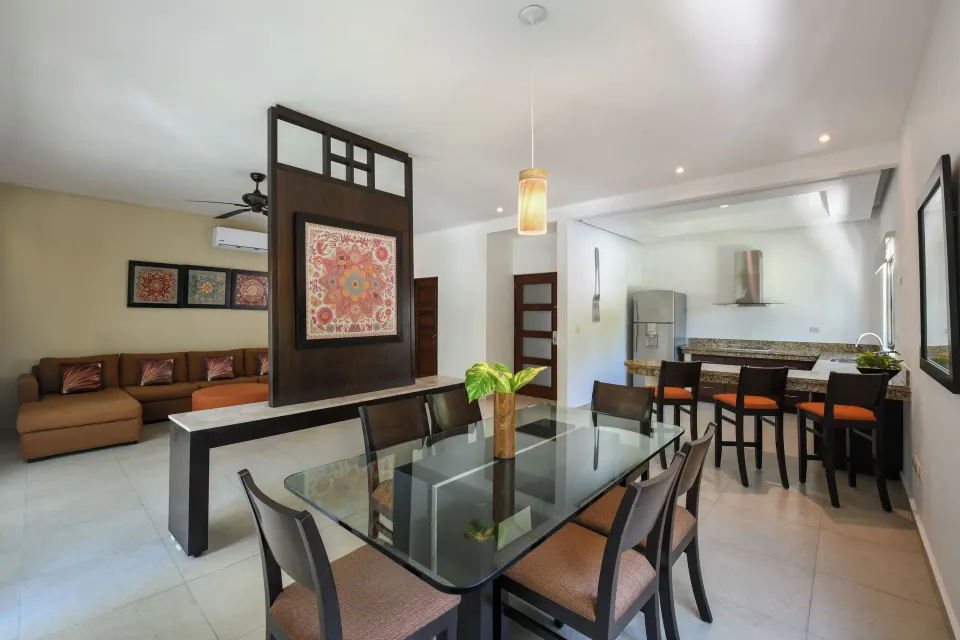 Royal Retreat studio dining area and kitchen at El Dorado Maroma Cenote, Underground Expedition.