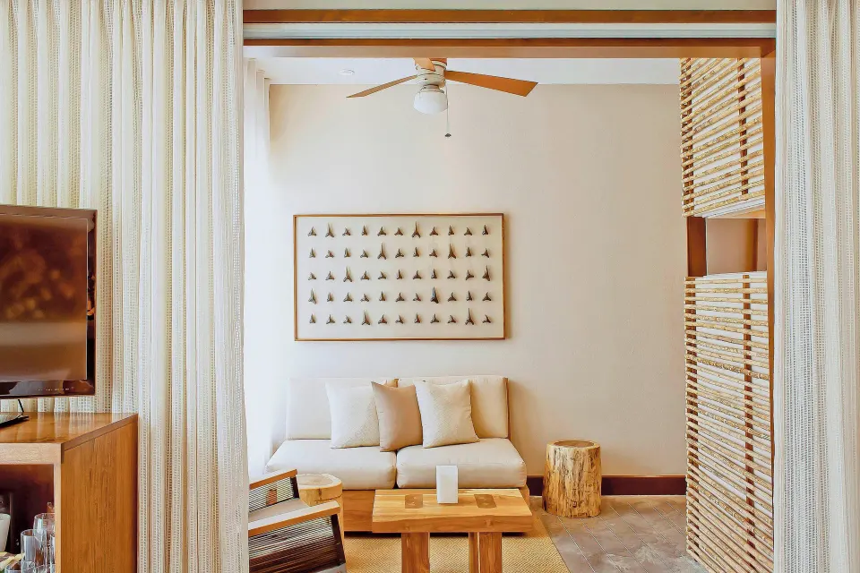 Resort View Suite cozy seating nook at El Mangroove Papagayo