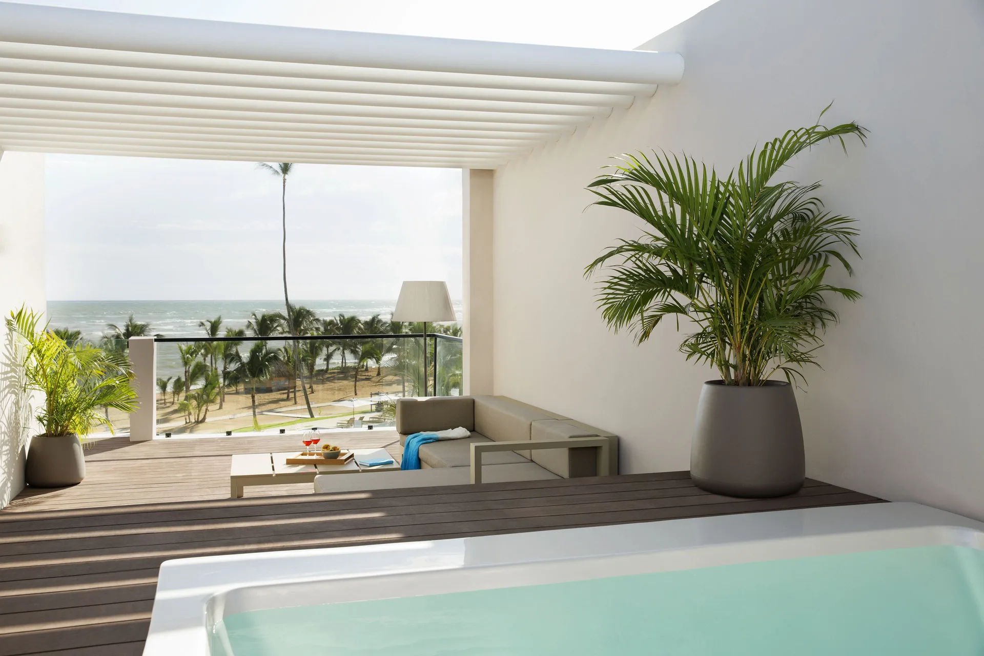 Rooftop terrace suite plunge pool and ocean view at Excellence El Carmen