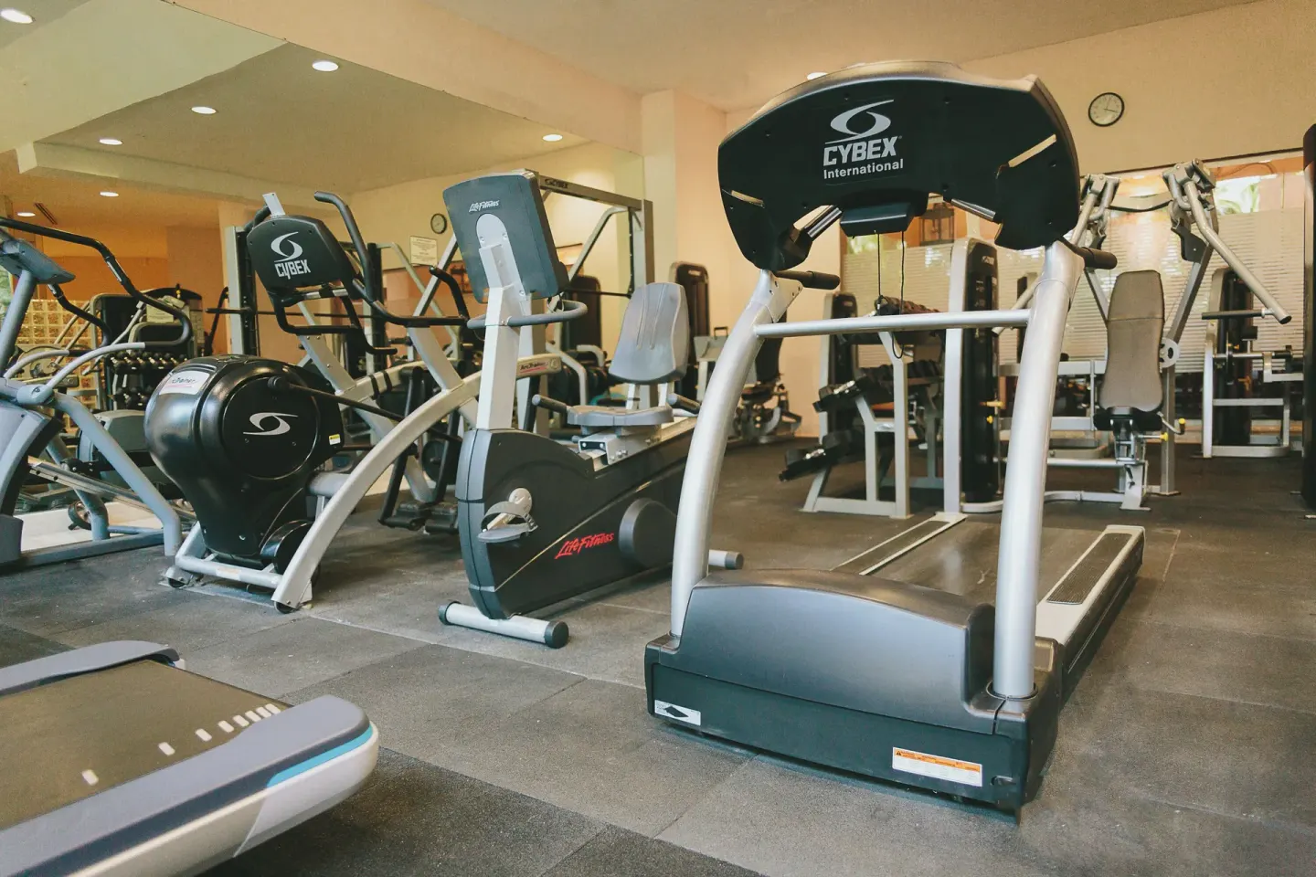 Fitness center with treadmills, bikes, and weight machines at Fiesta Americana Puerto Vallarta & Spa.