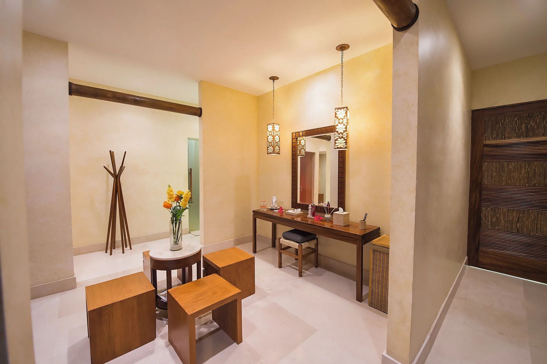 Spa seating and vanity area at Fiesta Americana Puerto Vallarta & Spa.