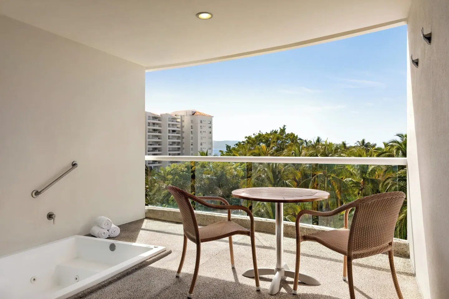 Balcony with whirlpool tub at Fiesta Americana Riviera Nayarit Resort & Spa.
