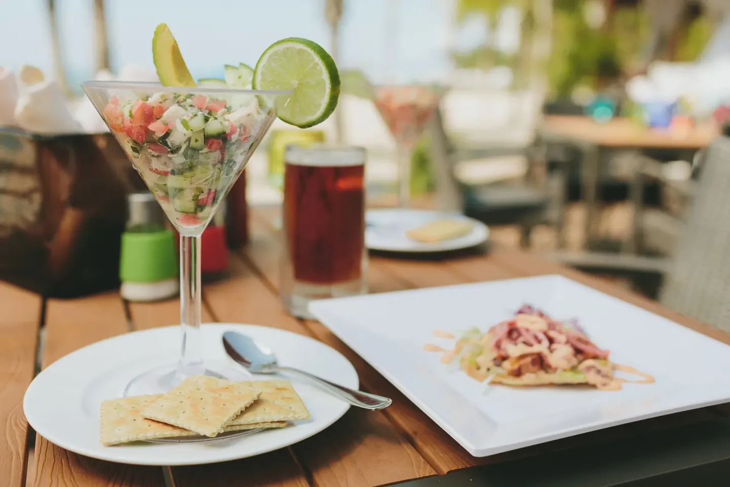 Ceviche and tostada dishes at Fiesta Americana Riviera Nayarit Resort & Spa.