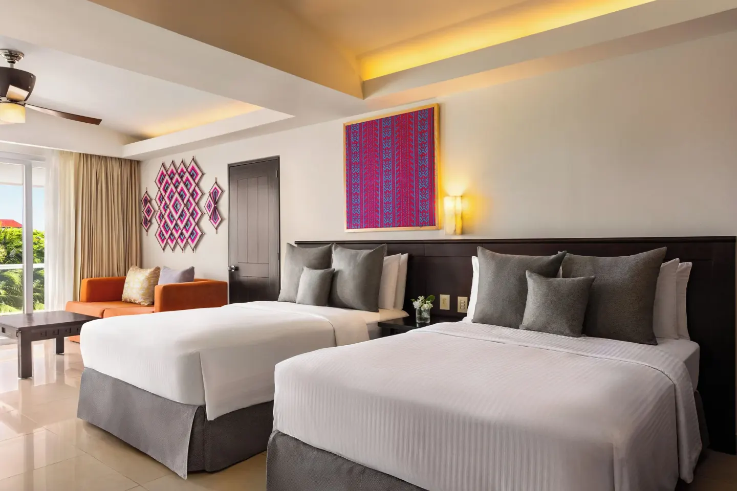 Two-bed Junior Suite ocean view guest room at Fiesta Americana Riviera Nayarit Resort & Spa.
