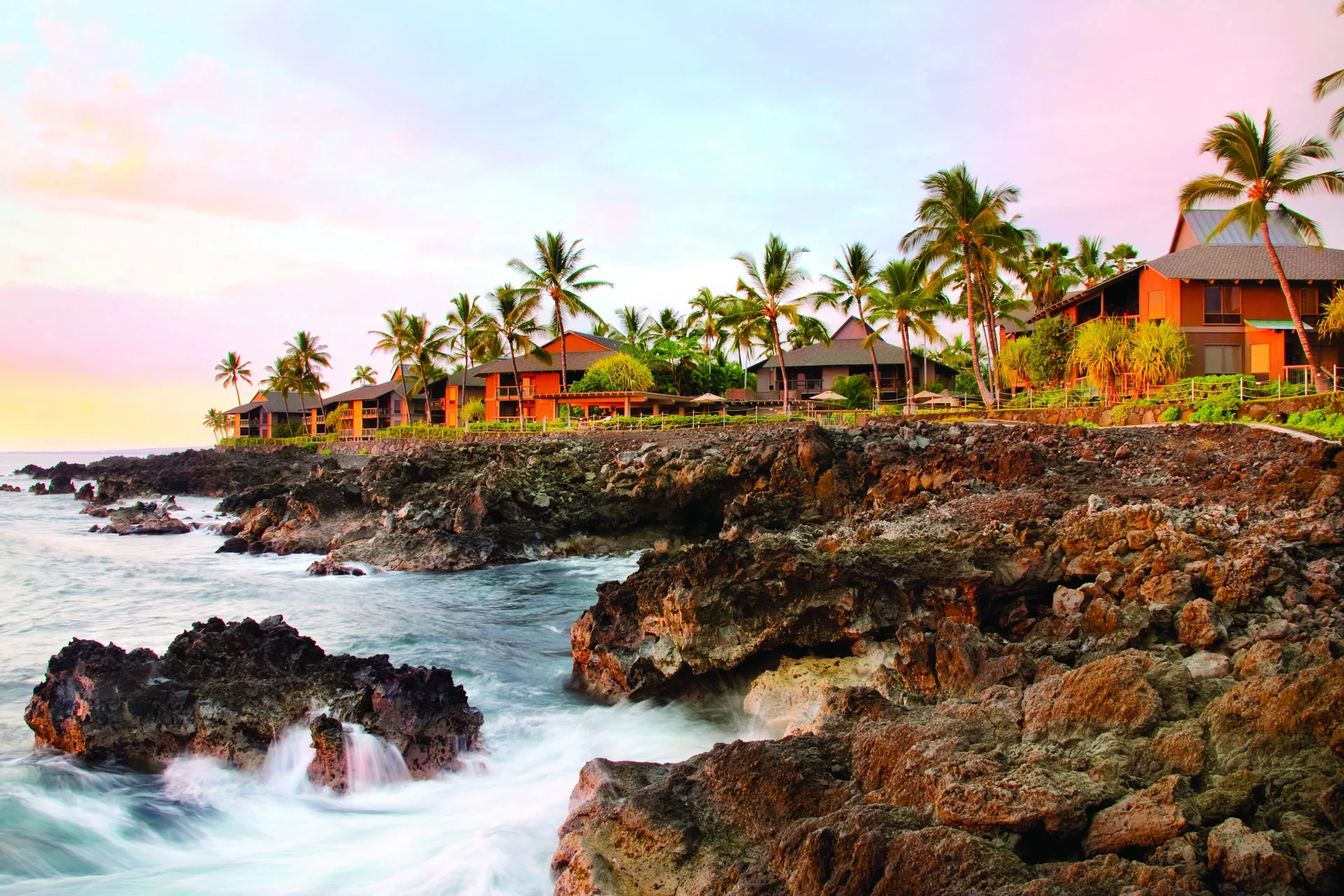 Kanaloa at Kona by OUTRIGGER oceanfront condominium resort with pools, tennis and Kona Coast setting