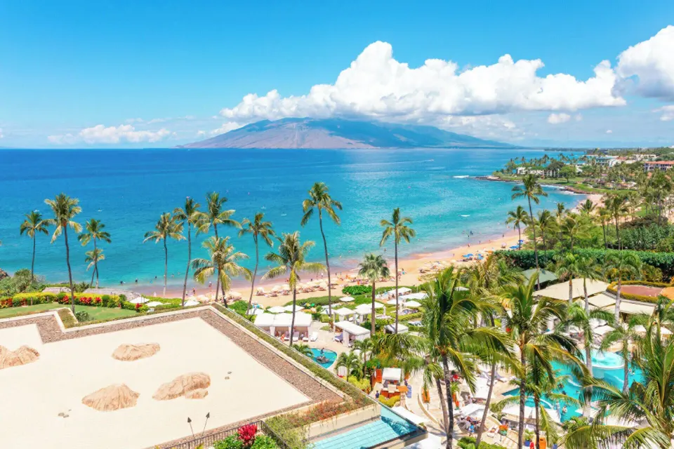 Oceanfront view from the Club Ocean Front One Bedroom Suite at Four Seasons Resort Maui at Wailea.