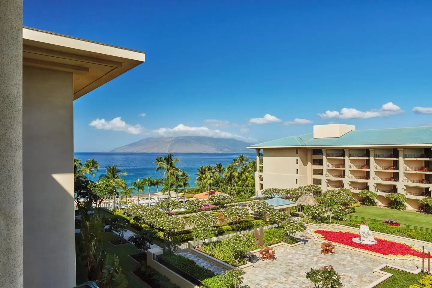 Ocean View Prime Executive Suite view at Four Seasons Resort Maui at Wailea, with gardens and ocean.