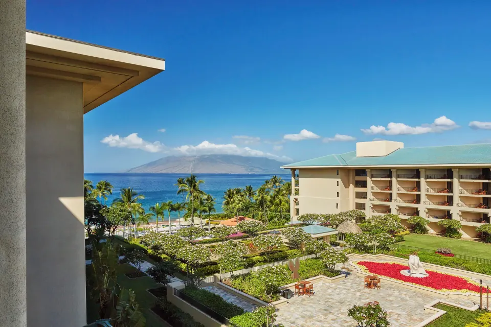 Ocean View Prime Executive Suite view at Four Seasons Resort Maui at Wailea, with gardens and ocean.