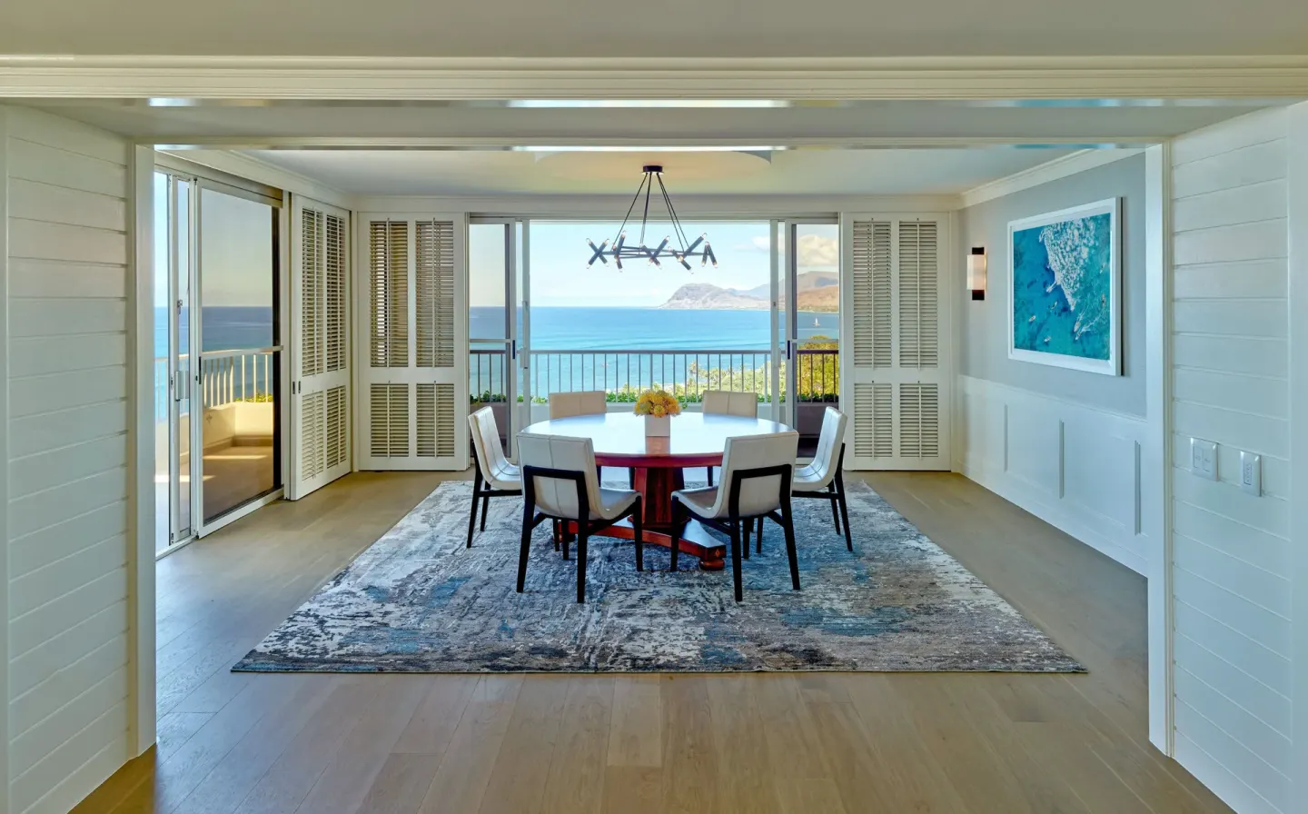 Penthouse Suite dining room with ocean view at Four Seasons Resort Oahu at Ko Olina.