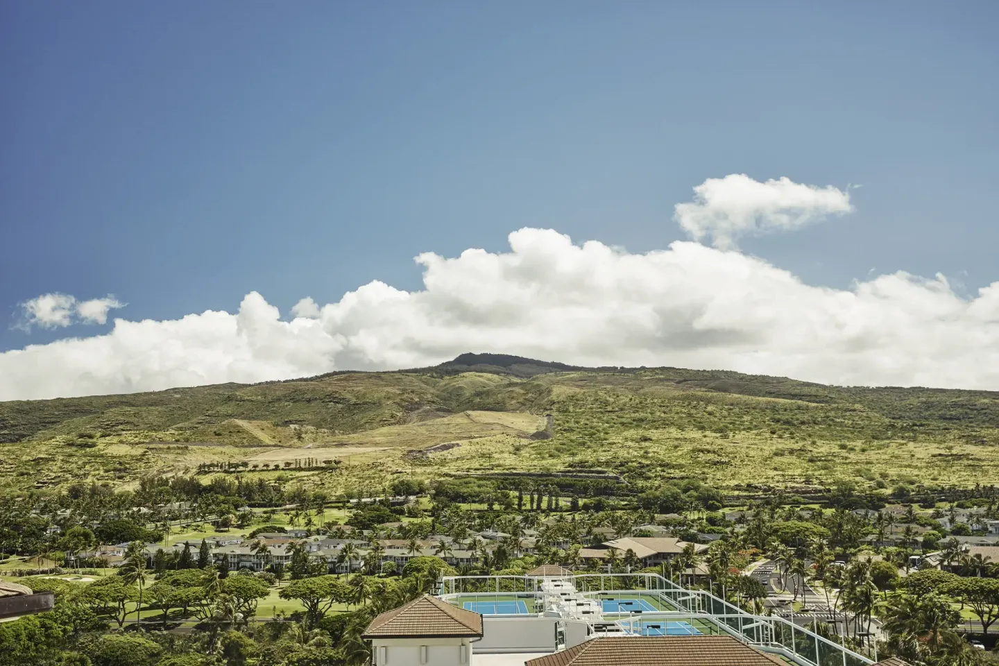 Mountain view from a Resort One Bedroom Suite at Four Seasons Resort Oahu at Ko Olina.