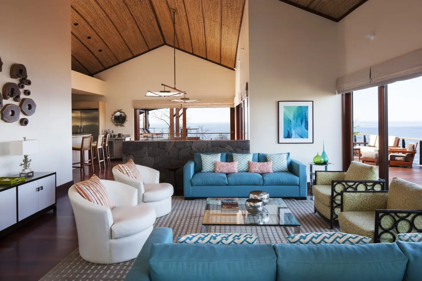Ocean-view villa living room at Four Seasons Resort Peninsula Papagayo, Costa Rica.