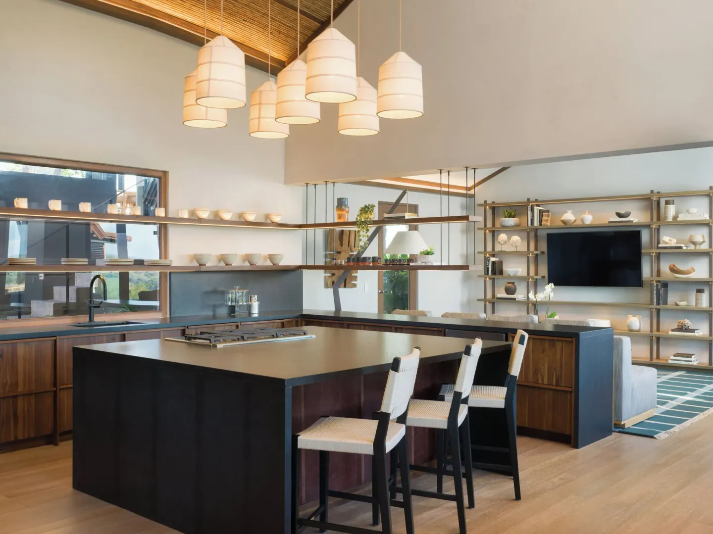 Open resort kitchen and lounge at Four Seasons Resort Peninsula Papagayo, Costa Rica.
