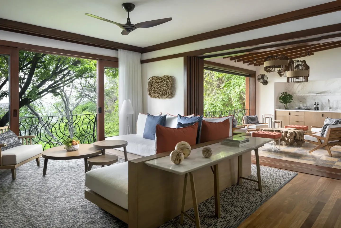 Pacifico Residence living and terrace at Four Seasons Resort Peninsula Papagayo, Costa Rica.