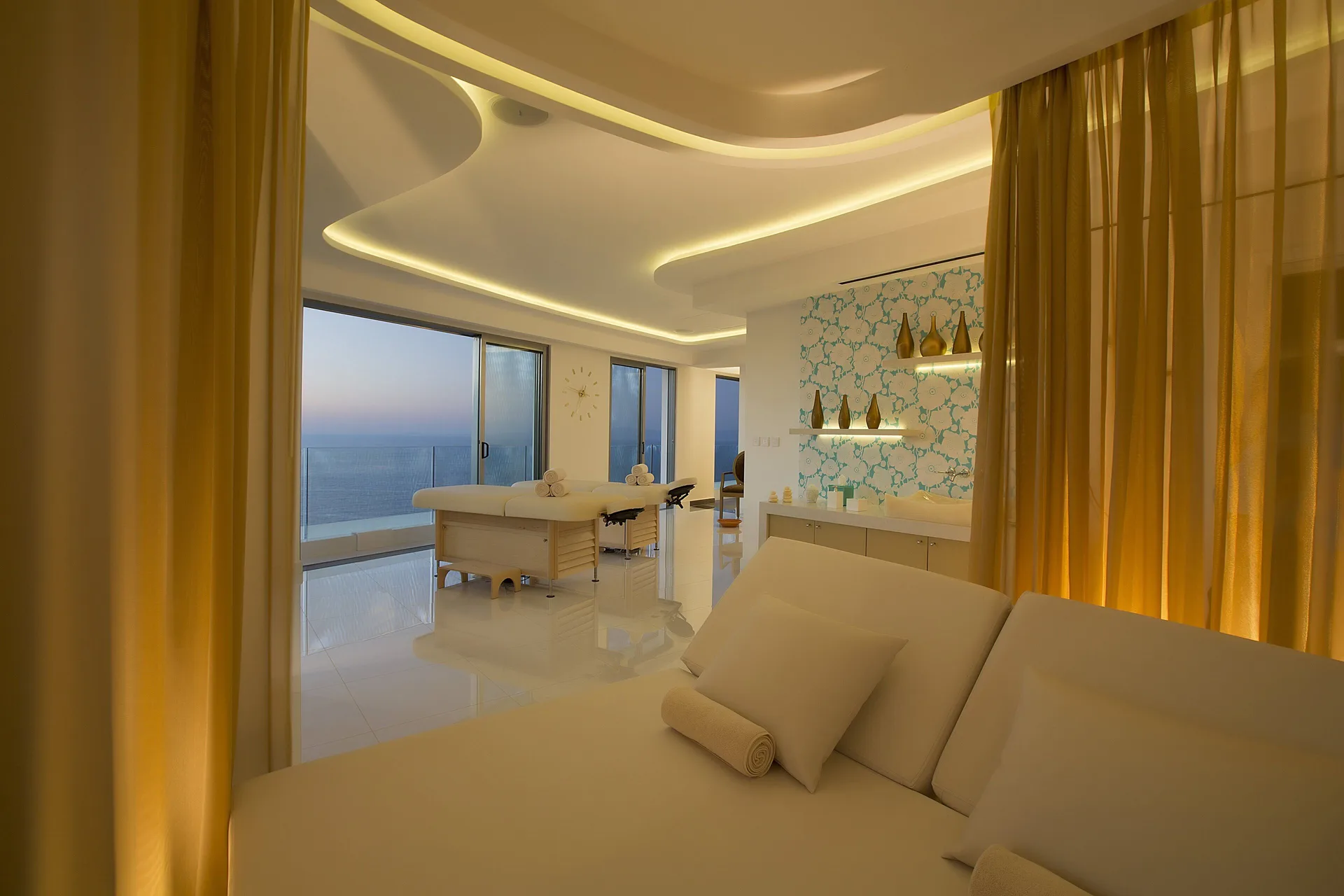 Spa treatment room with ocean view at Garza Blanca Preserve Resort & Spa.