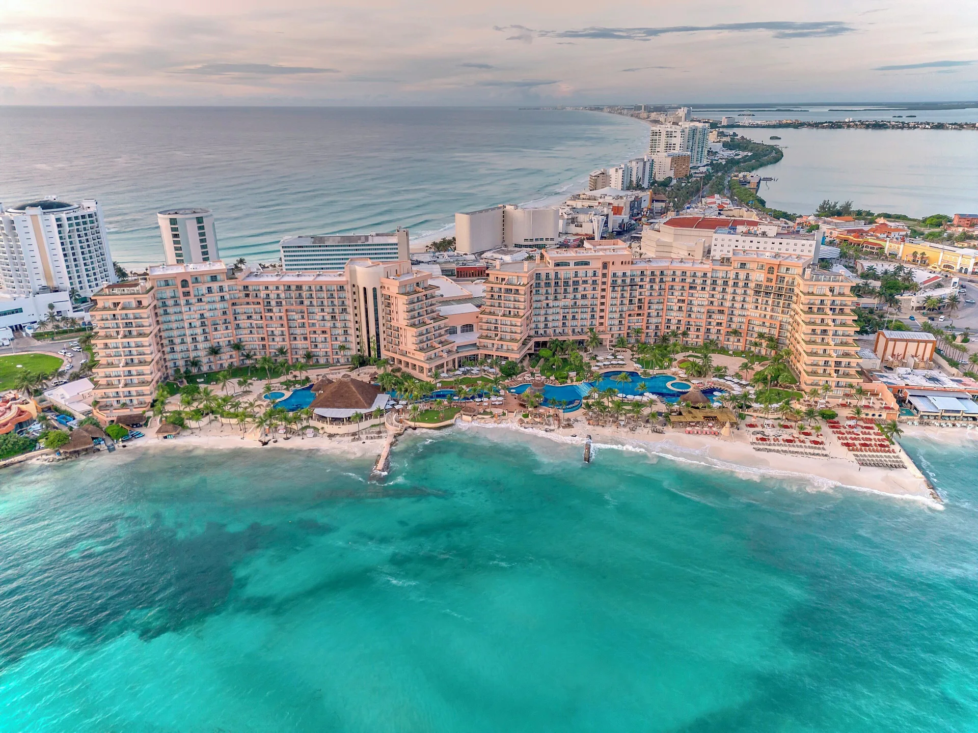 Grand Fiesta Americana Coral Beach Cancun luxury beachfront resort with lagoon-style pools and spa