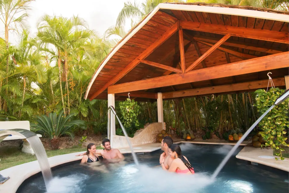 Covered hydrotherapy pool with water jets at Grand Bavaro Princess.