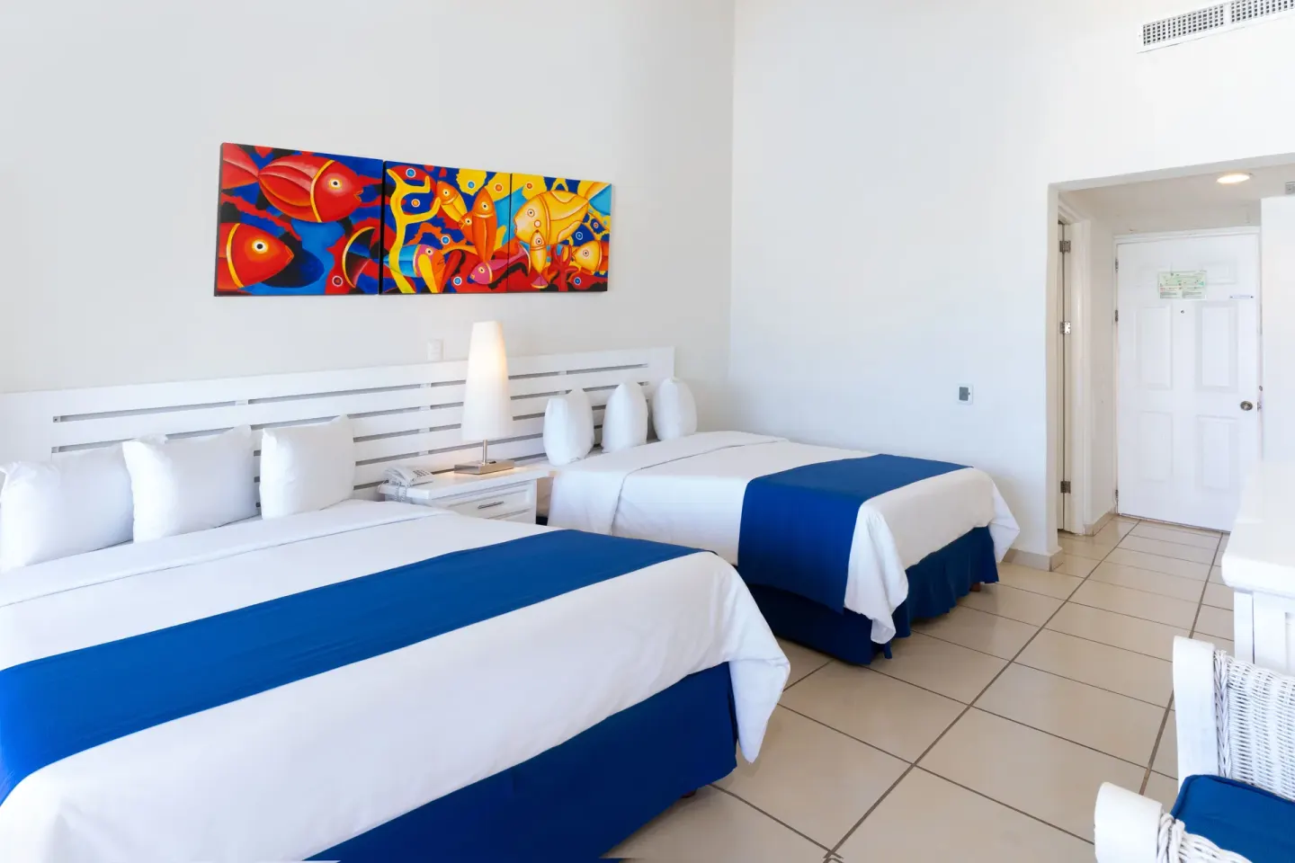 Ocean View Room with two double beds at Grand Decameron Complex Bucerias.