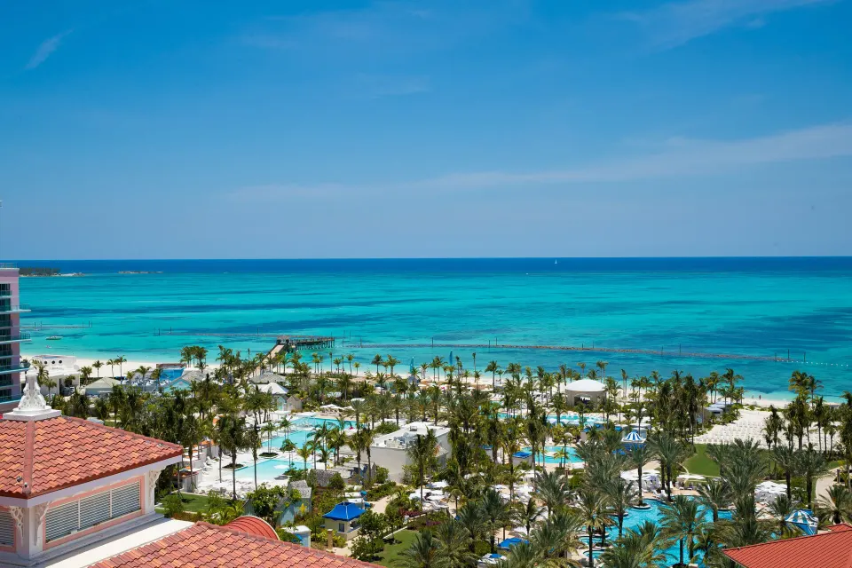 Wide ocean and resort grounds view from Grand Hyatt Baha Mar.