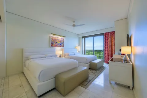 Fountain View Reserve two-bed room with balcony at Grand Hyatt Baha Mar.