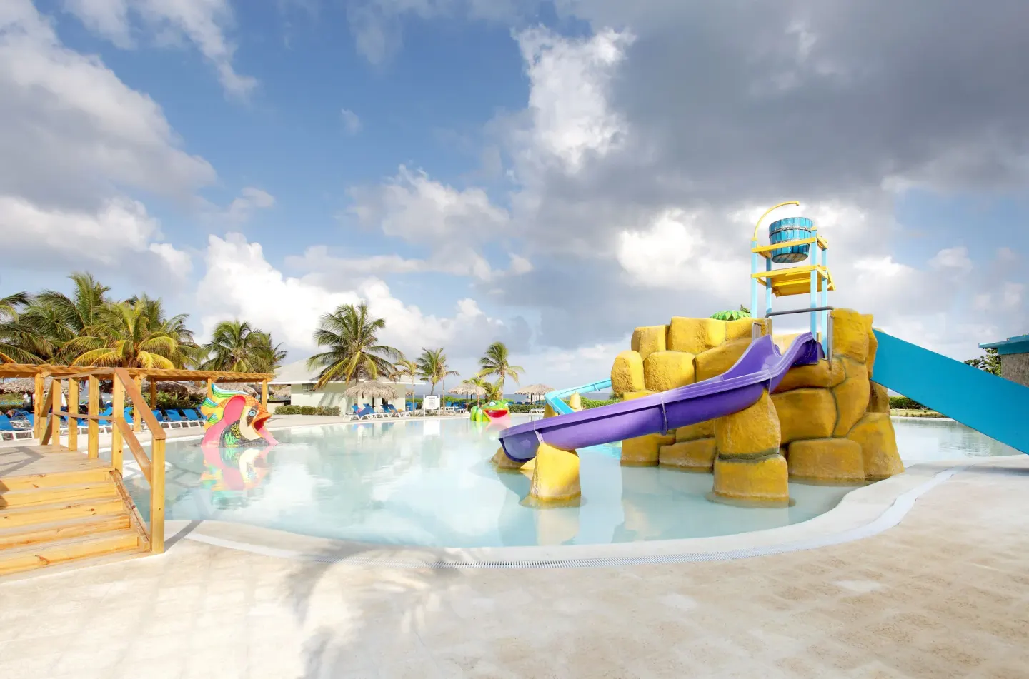 Children's pool with slides and play structures at Grand Palladium Jamaica Resort & Spa.