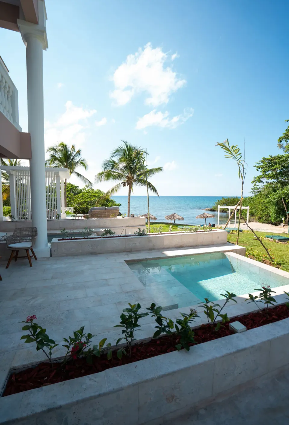 Private plunge pool and ocean view at Grand Palladium Jamaica Resort & Spa.