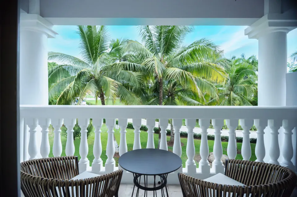 Junior Suite balcony with palm garden view at Grand Palladium Jamaica Resort & Spa.
