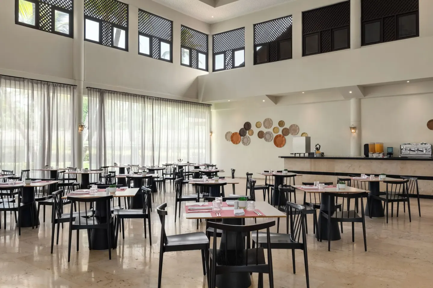 Bright buffet dining room at Grand Palladium Palace Resort Spa & Casino.