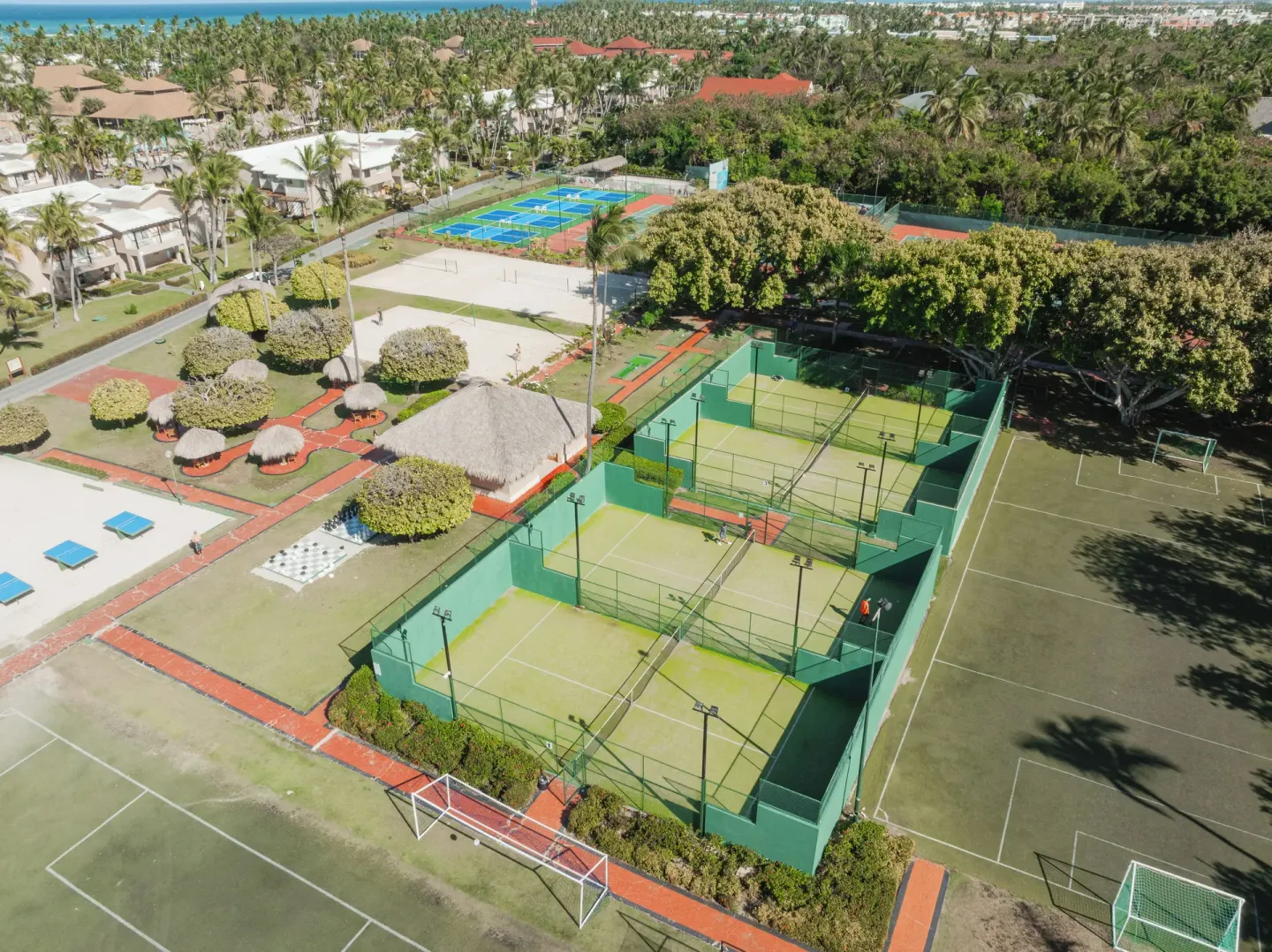 Aerial view of sports courts at Grand Palladium Punta Cana Resort & Spa.
