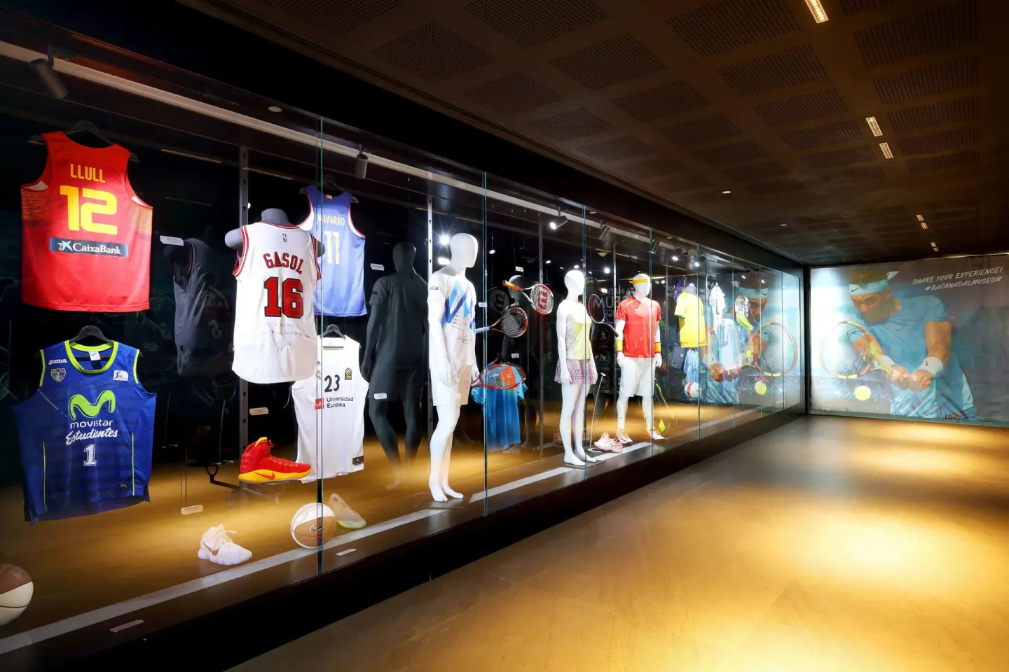 Sports memorabilia display at Grand Palladium Select Costa Mujeres.