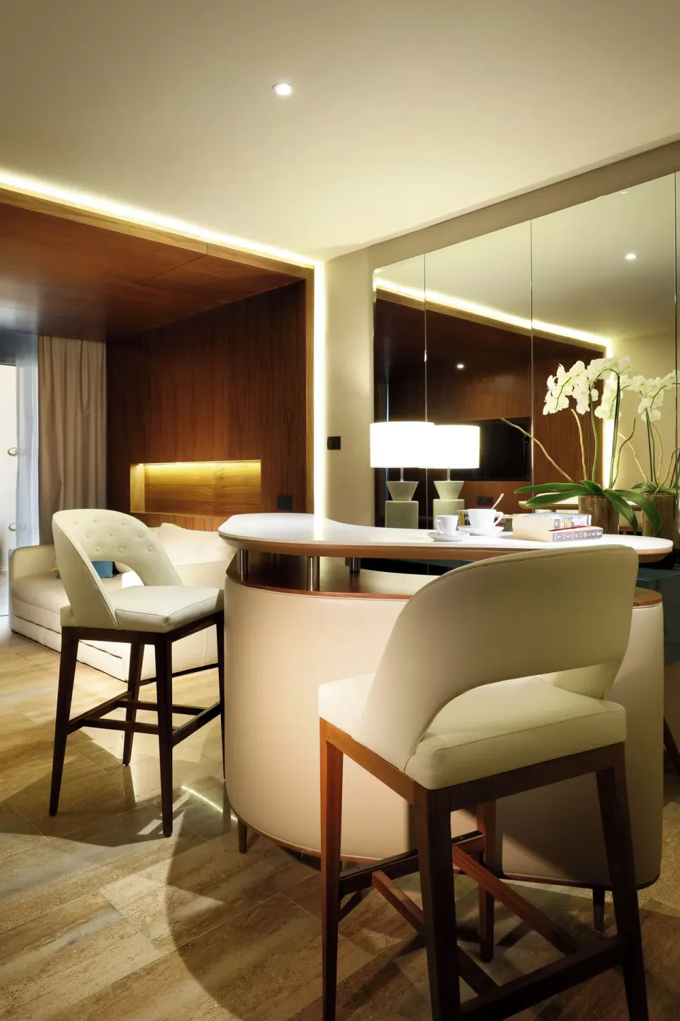 Loft Suite Jacuzzi Terrace dining nook and lounge at Grand Palladium Select Costa Mujeres.
