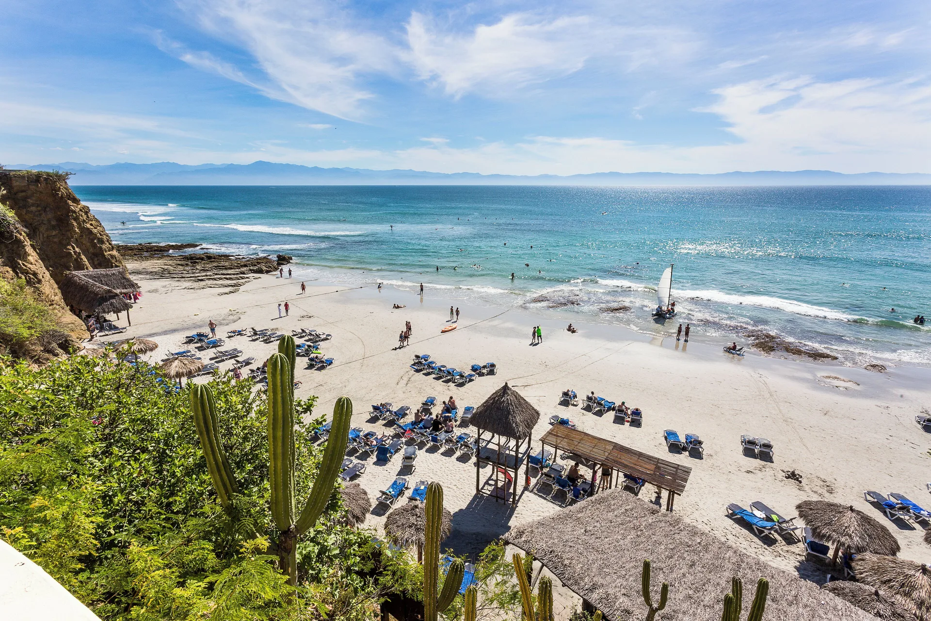 Beach and ocean view from above at Grand Palladium Vallarta Resort & Spa.