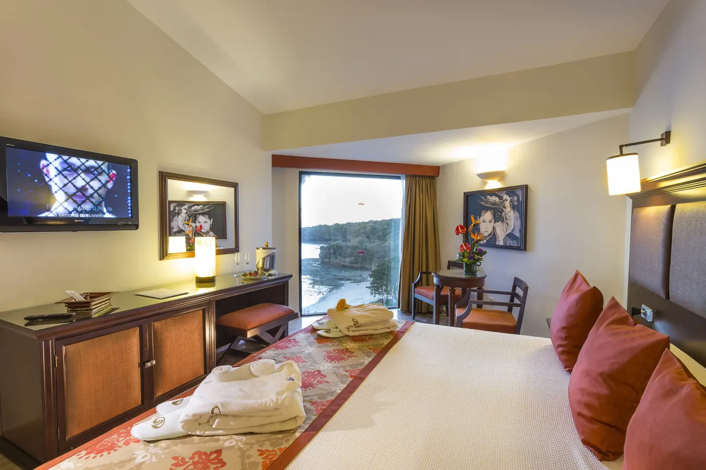 Deluxe Ocean View king room with coastal view at Grand Palladium Vallarta Resort & Spa.