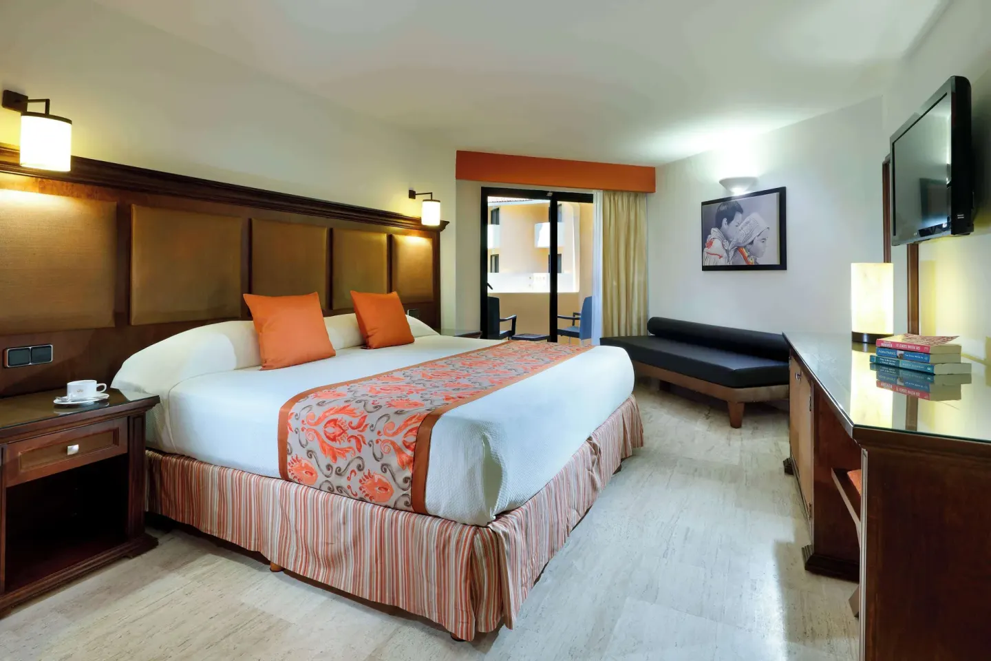 Deluxe Room with king bed and balcony at Grand Palladium Vallarta Resort & Spa.
