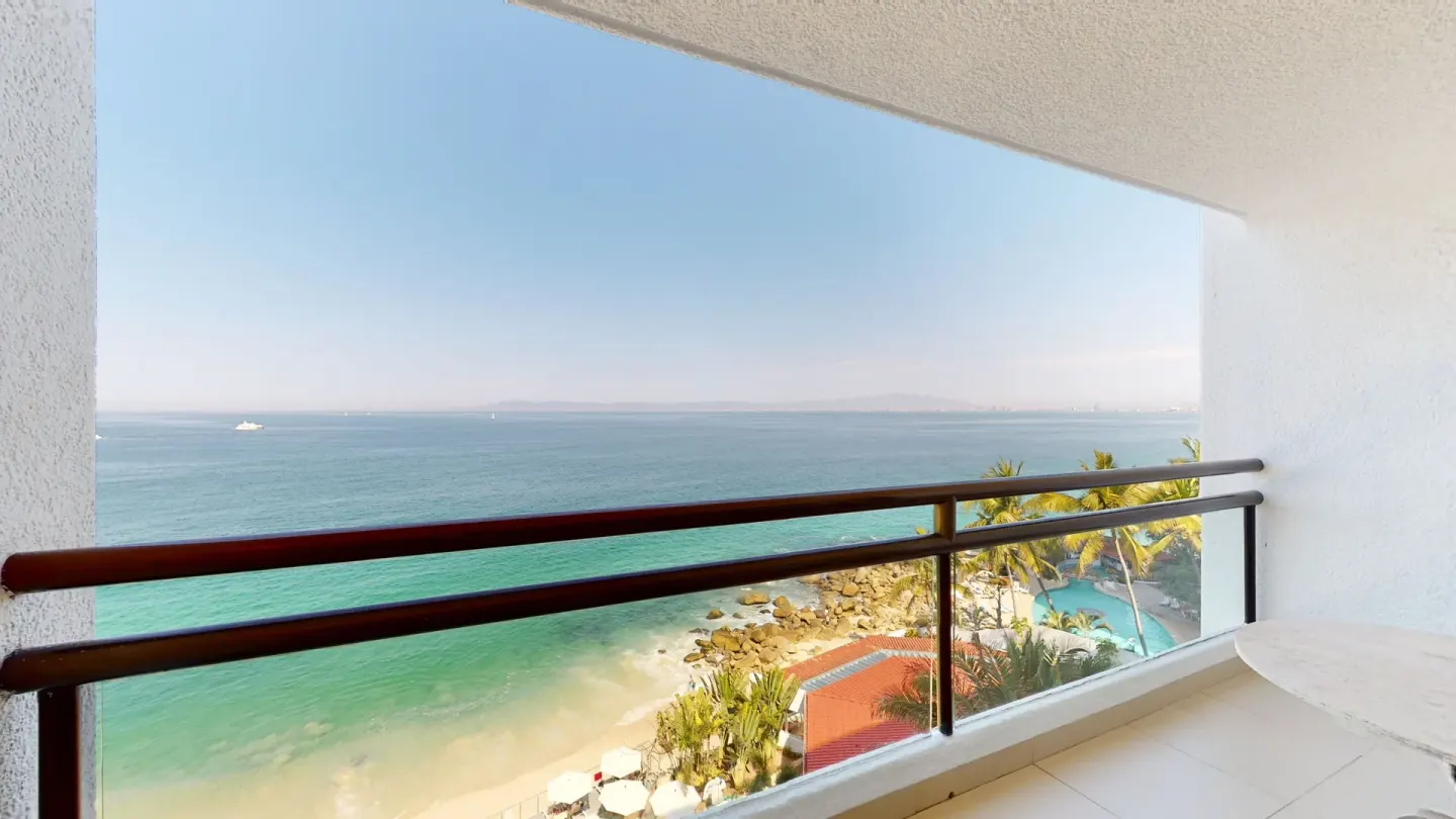 Junior Suite balcony ocean view at Grand Park Royal Puerto Vallarta.