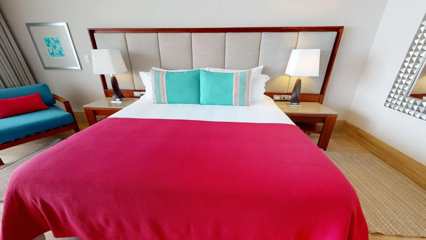Premier Ocean Front king bed in a room at Grand Park Royal Puerto Vallarta.